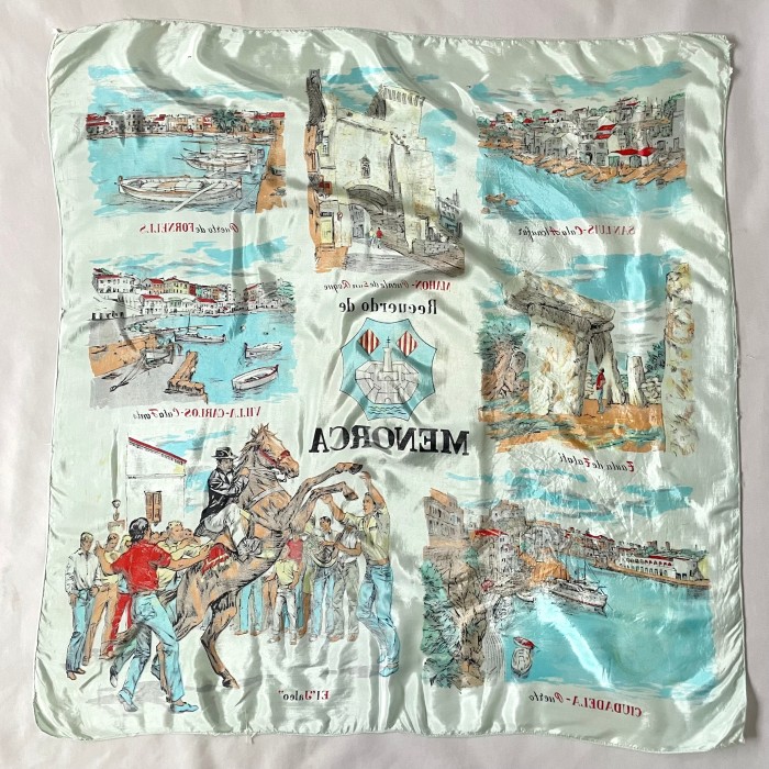 50s souvenir MENORCA ヴィンテージ スーベニアスカーフ | Vintage.City 빈티지숍, 빈티지 코디 정보