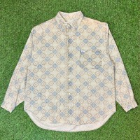 【Men's】90s GUESS オリエンタル 総柄 ベージュ 長袖シャツ / Made In USA Vintage ヴィンテージ 古着 シャツ | Vintage.City 古着屋、古着コーデ情報を発信