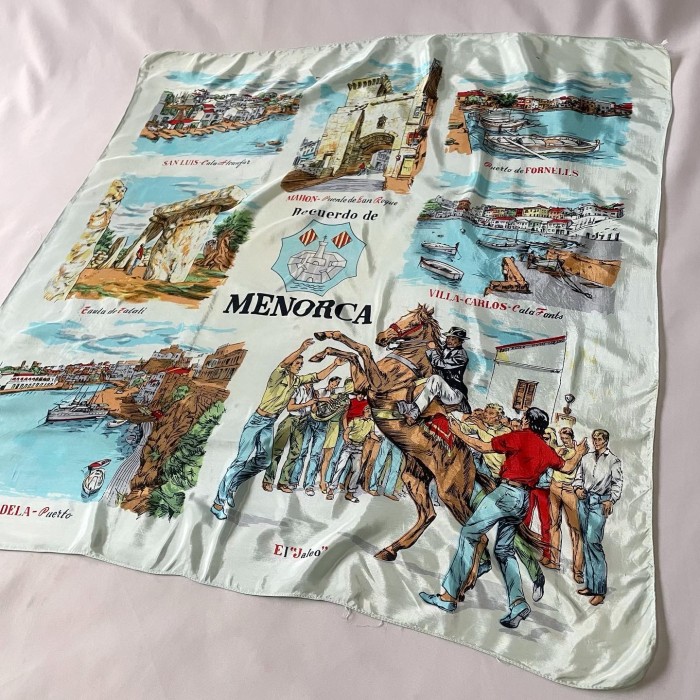 50s souvenir MENORCA ヴィンテージ スーベニアスカーフ | Vintage.City 古着屋、古着コーデ情報を発信