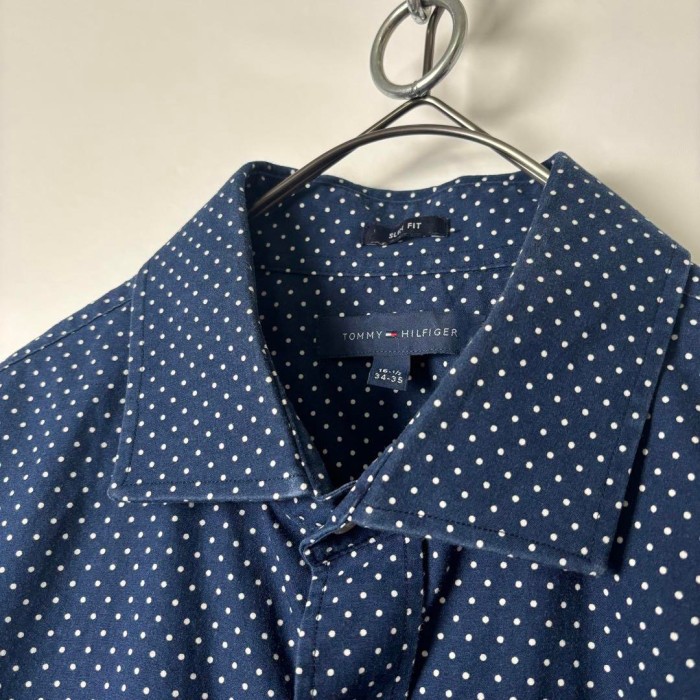 トミーヒルフィガー ドットシャツ 長袖 シャツ ネイビー L S403 | Vintage.City 빈티지숍, 빈티지 코디 정보