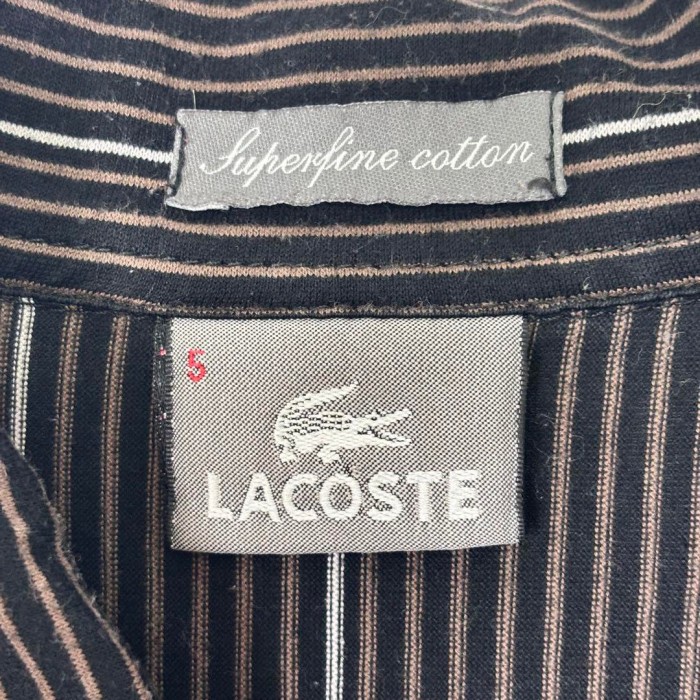 90s LACOSTE 銀ワニ 比翼 隠しボタン ストライプ シャツ 長袖 L | Vintage.City 古着屋、古着コーデ情報を発信