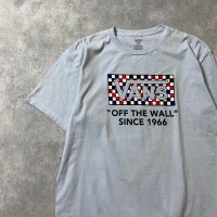 VANS　バンズ　チェッカー　ボックスプリントロゴ　くすみブルー　Tシャツ | Vintage.City 빈티지숍, 빈티지 코디 정보