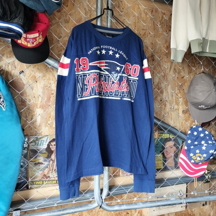 NFL　ニューイングランドペイトリオッツ　チームロゴ　長袖Tシャツ　ロンT   ロングスリーブTシャツ　ビッグサイズ　ネイビー　アメカジ　ストリート　古着 | Vintage.City Vintage Shops, Vintage Fashion Trends