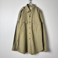 60s UK イギリス軍 ARMY チノシャツ オフィサーシャツ M カーキ | Vintage.City 古着屋、古着コーデ情報を発信