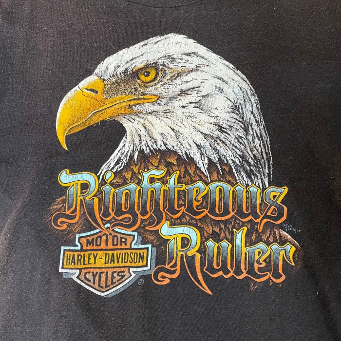 80's HARLEY-DAVIDSON Righteous Ruler ロゴプリント Tシャツ ハーレーダビッドソン ヴィンテージ | Vintage.City 빈티지숍, 빈티지 코디 정보