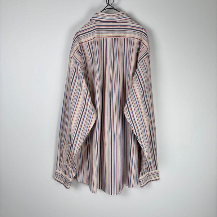 LLBean ストライプ シャツ マルチカラー 長袖 形態安定加工 L S603 | Vintage.City 古着屋、古着コーデ情報を発信