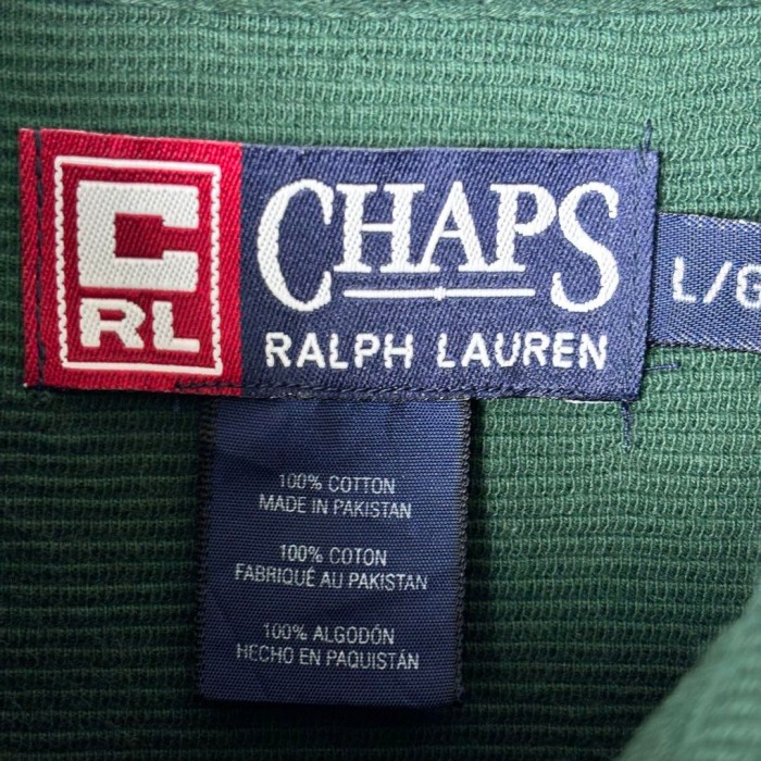 90s CHAPS ラルフローレン ポロシャツ 長袖 グリーン L S603 | Vintage.City 古着屋、古着コーデ情報を発信