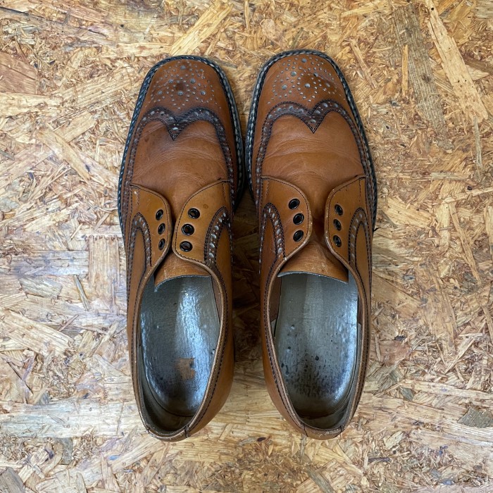 ECHT LEDER ウイングチップ 7 12 ドイツ 本革 レザーシューズ 革靴 紐なし | Vintage.City 빈티지숍, 빈티지 코디 정보