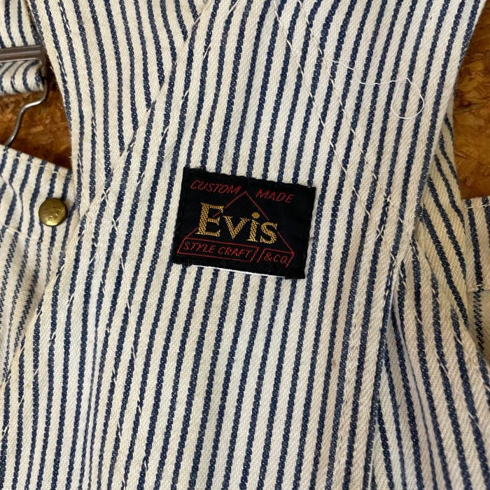 EVISU エヴィス 旧ロゴ ヒッコリー オーバーオール サロペット カモメペイント | Vintage.City 古着屋、古着コーデ情報を発信