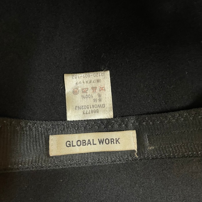 GLOBAL WORK ウールハット ブラック グローバルワーク 刺繍 Marshallバッジ付き | Vintage.City 빈티지숍, 빈티지 코디 정보