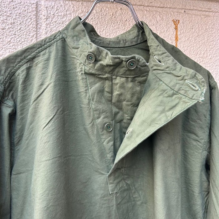 50's Swedish Military M-55 Stand Collar Pullover Shirt | Vintage.City 빈티지숍, 빈티지 코디 정보