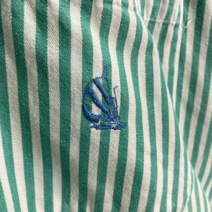 90s nautica L/S GRN stripe BD design shirt | Vintage.City 古着屋、古着コーデ情報を発信