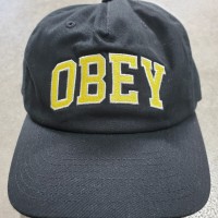 obeyオベイ帽子キャップcap黒黄色刺繍ロゴワッペンストリート古着ヘッドウェア | Vintage.City 古着屋、古着コーデ情報を発信