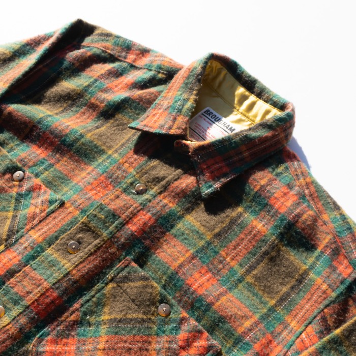BROUGHAM Plaid Shirts レッド ブラウン チェック 長袖シャツ M | Vintage.City 古着屋、古着コーデ情報を発信