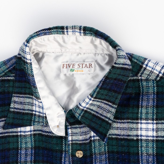 FIVE STAR Deep Green × Blue Plaid Shirts グリーン ネイビー チェック 長袖シャツ M | Vintage.City 古着屋、古着コーデ情報を発信