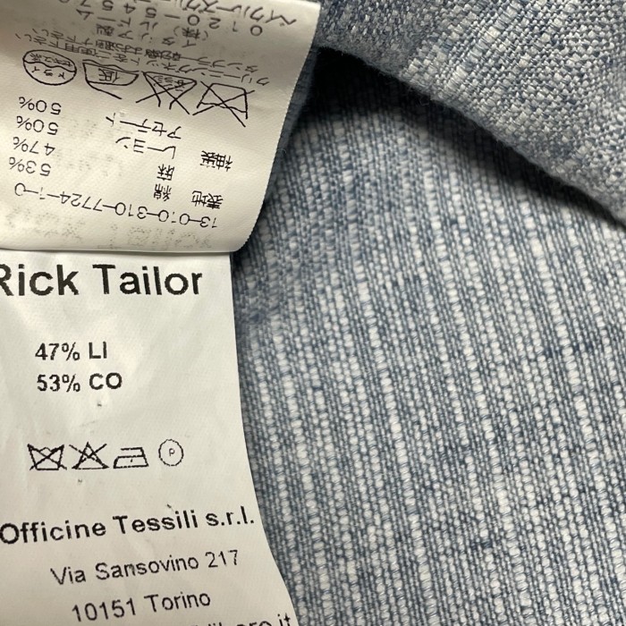 【ベイクルーズ取り扱い】MADE IN ITALY製 Mr. Rick Tailor コットンリネンテーラードジャケット サックス 46サイズ | Vintage.City 古着屋、古着コーデ情報を発信