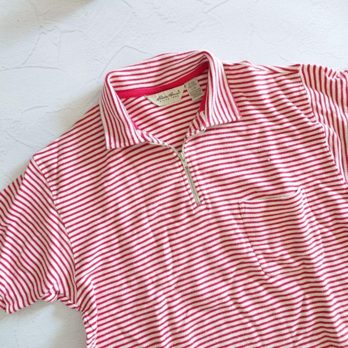 90's EDDIE BAUER POLO 90年代　エディバウアー　ジップアップ　ボーダーポロシャツ | Vintage.City Vintage Shops, Vintage Fashion Trends