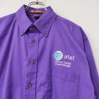 アメリカワークシャツ 企業ロゴ刺繍 HARRITON パープル・紫シャツ Lサイズ | Vintage.City 古着屋、古着コーデ情報を発信