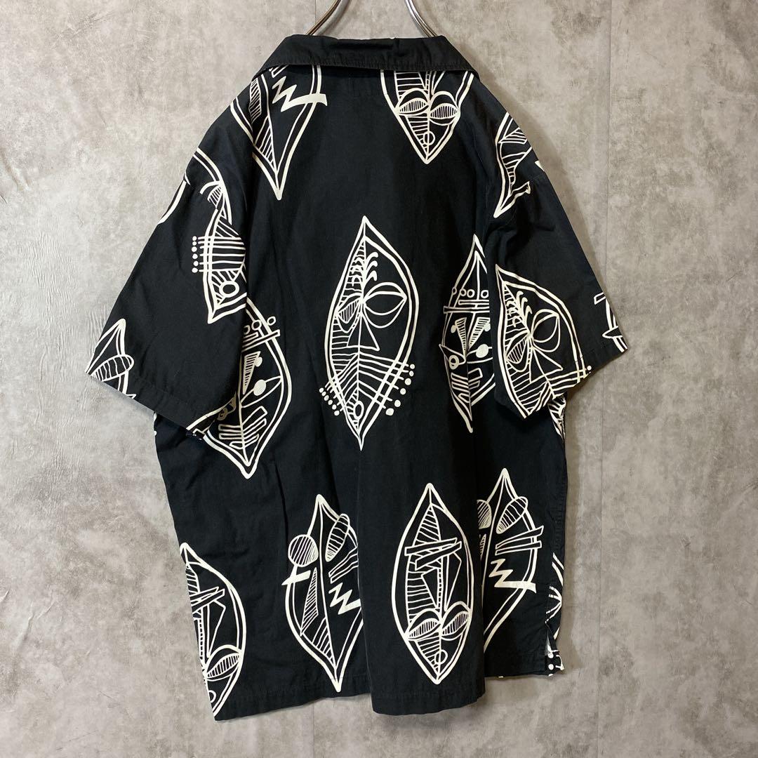 STUSSY musk design shirt size XL 配送A ステューシー マスク柄 総柄 ...