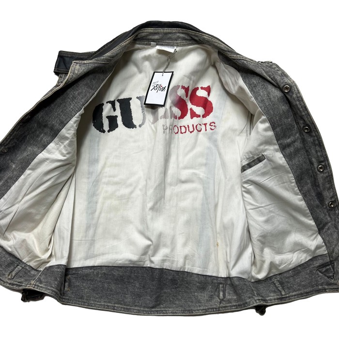 GUESS ブラックデニム×レザー デザインベスト | Vintage.City 古着屋、古着コーデ情報を発信
