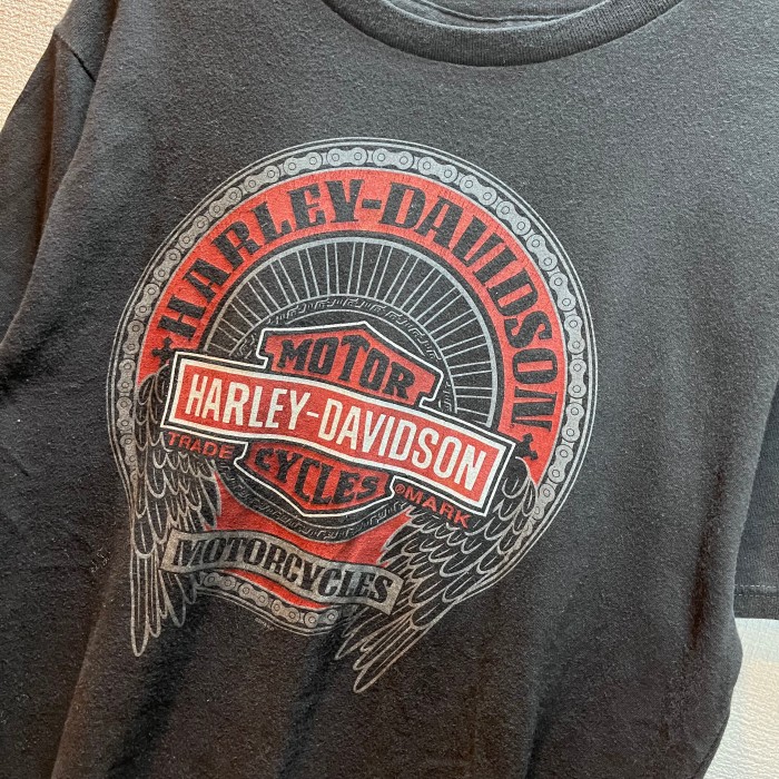 Harley-Davidson/クローバープリント/Tシャツ/ブラック/コットン/ハーレーダビッドソン | Vintage.City 빈티지숍, 빈티지 코디 정보