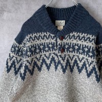 L.L.Bean henry neck knit size M-L相当　配送B エルエルビーン　ヘンリーネック　総柄ニット | Vintage.City Vintage Shops, Vintage Fashion Trends