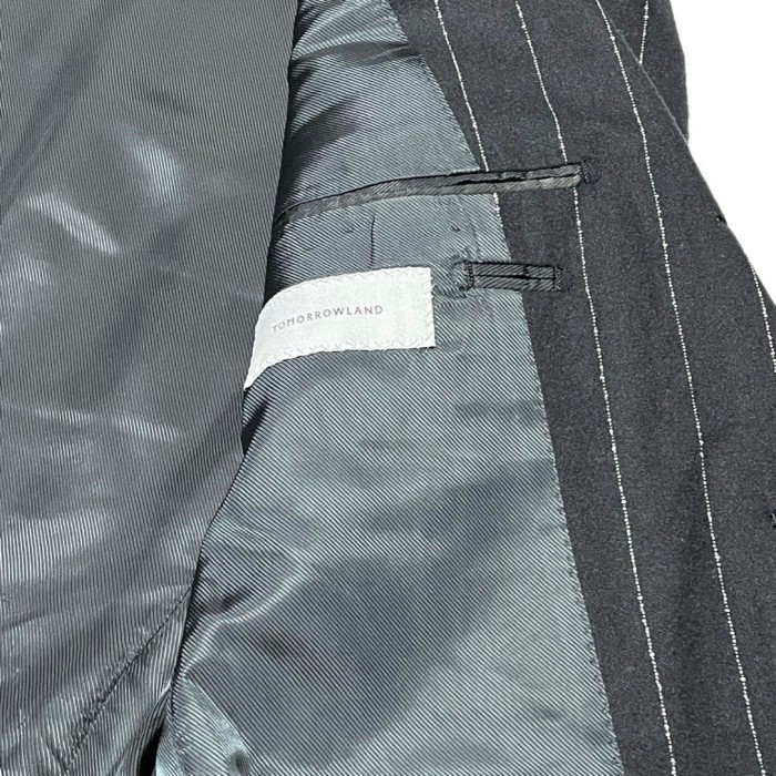CARLO BARBERA生地 TOMORROWLAND ウールテーラードジャケット ブラック 46サイズ | Vintage.City 古着屋、古着コーデ情報を発信