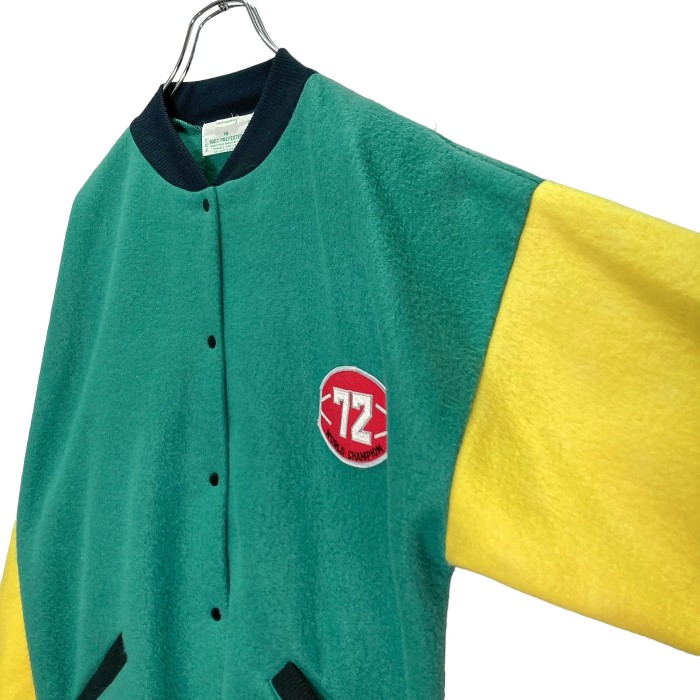 80s '72 WORLD CHAMPION' bi-color fleece varsity jacket | Vintage.City 빈티지숍, 빈티지 코디 정보