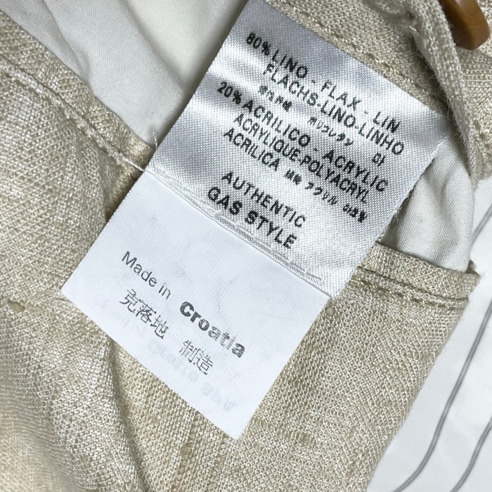 GAS リネンテーラードジャケット アイボリー 52サイズ | Vintage.City 古着屋、古着コーデ情報を発信