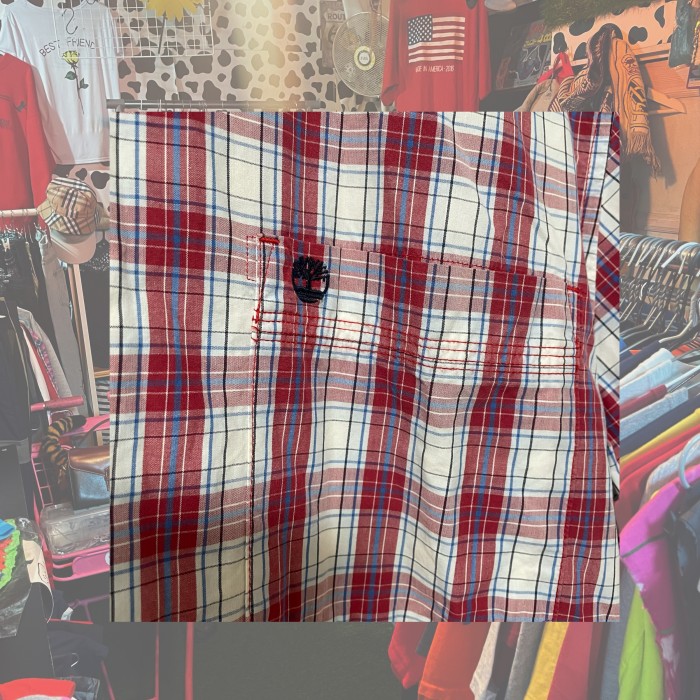 ティンバーランド　シャツ　半袖　オーバーサイズ　チェックシャツ | Vintage.City 빈티지숍, 빈티지 코디 정보