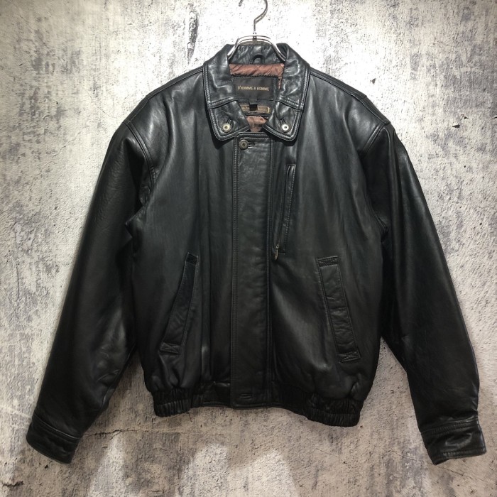 90s D'HOMME A HOMME レザージャケット ブルゾン 中綿 | Vintage.City