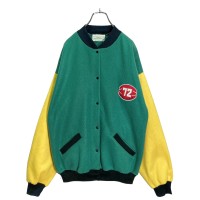 80s '72 WORLD CHAMPION' bi-color fleece varsity jacket | Vintage.City 古着屋、古着コーデ情報を発信