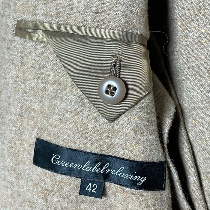 GREEN LABEL RELAXING アンゴラ混ミックス地テーラードジャケット ベージュ 42サイズ | Vintage.City 빈티지숍, 빈티지 코디 정보
