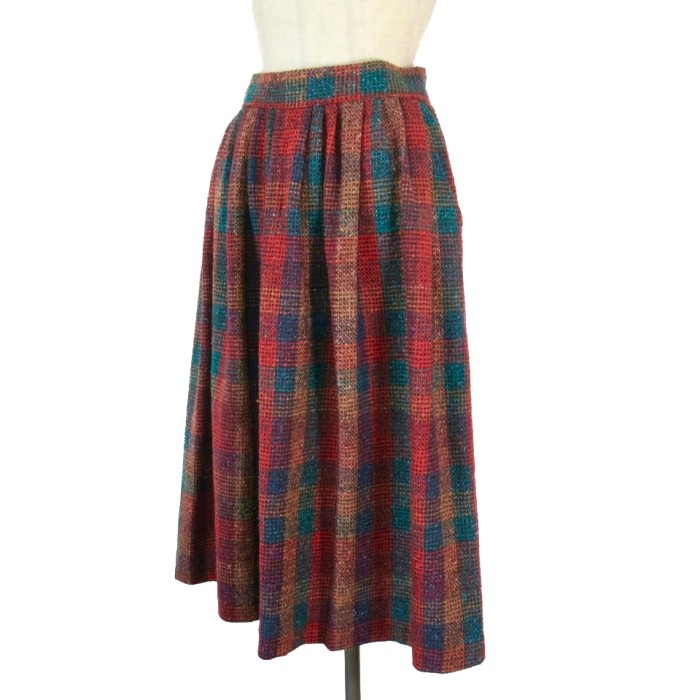 USA ツィードチェックギャザースカート | Vintage.City 빈티지숍, 빈티지 코디 정보