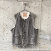 black denim vest | Vintage.City 古着屋、古着コーデ情報を発信