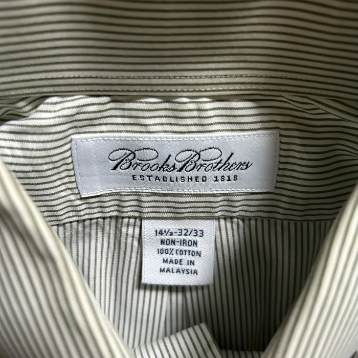 ブルックスブラザーズ ストライプボタンダウンシャツ 14 1/2 グリーン | Vintage.City 빈티지숍, 빈티지 코디 정보
