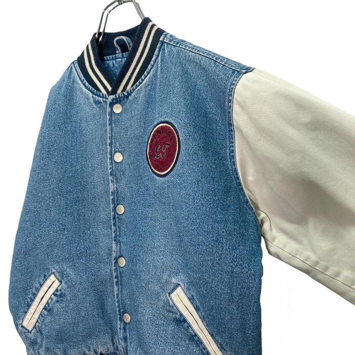 90s LOONEY TUNES embroidered denim varsity jacket | Vintage.City 古着屋、古着コーデ情報を発信