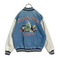 90s LOONEY TUNES embroidered denim varsity jacket | Vintage.City Vintage Shops, Vintage Fashion Trends