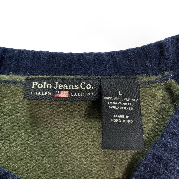 90s Polo Jeans Co. RL bi-color knit sweater | Vintage.City 古着屋、古着コーデ情報を発信
