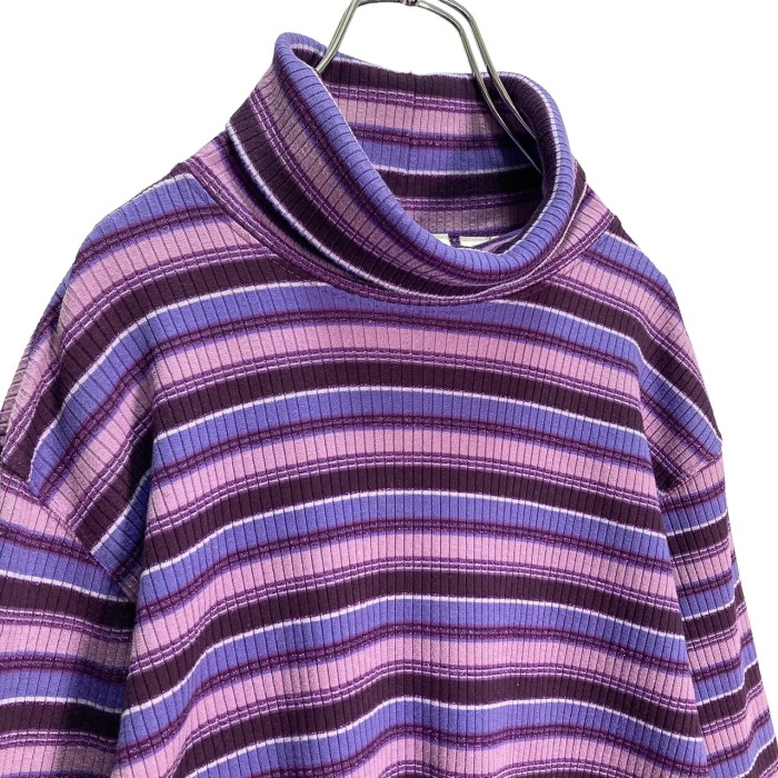 90s FASHION BUG L/S High-neck border knitsew | Vintage.City 빈티지숍, 빈티지 코디 정보