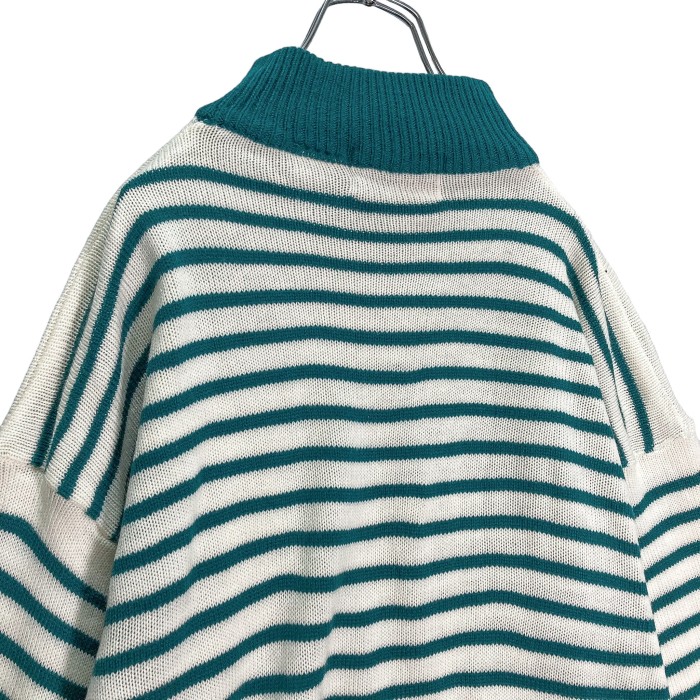 90s A'MILANO L/S High neck border knit sweater | Vintage.City 빈티지숍, 빈티지 코디 정보