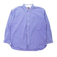 TOMMY HILFIGER ボタンダウンシャツ XXL ブルー ギンガムチェック ビッグサイズ | Vintage.City 빈티지숍, 빈티지 코디 정보
