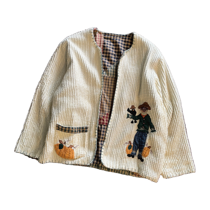 70's~80's Handmade Reversible Cotton Cardigan リバーシブル 刺繍 コットンカーディガン | Vintage.City 빈티지숍, 빈티지 코디 정보