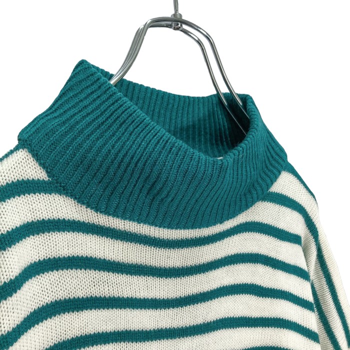 90s A'MILANO L/S High neck border knit sweater | Vintage.City 빈티지숍, 빈티지 코디 정보