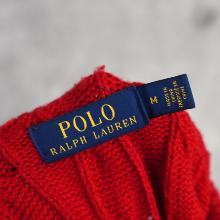 POLO RALPH LAUREN / ポロラルフローレン ニット / セーター ロゴ刺繍 / ハーフジップ / ケーブル編み Mサイズ | Vintage.City 빈티지숍, 빈티지 코디 정보