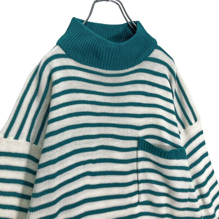 90s A'MILANO L/S High neck border knit sweater | Vintage.City Vintage Shops, Vintage Fashion Trends