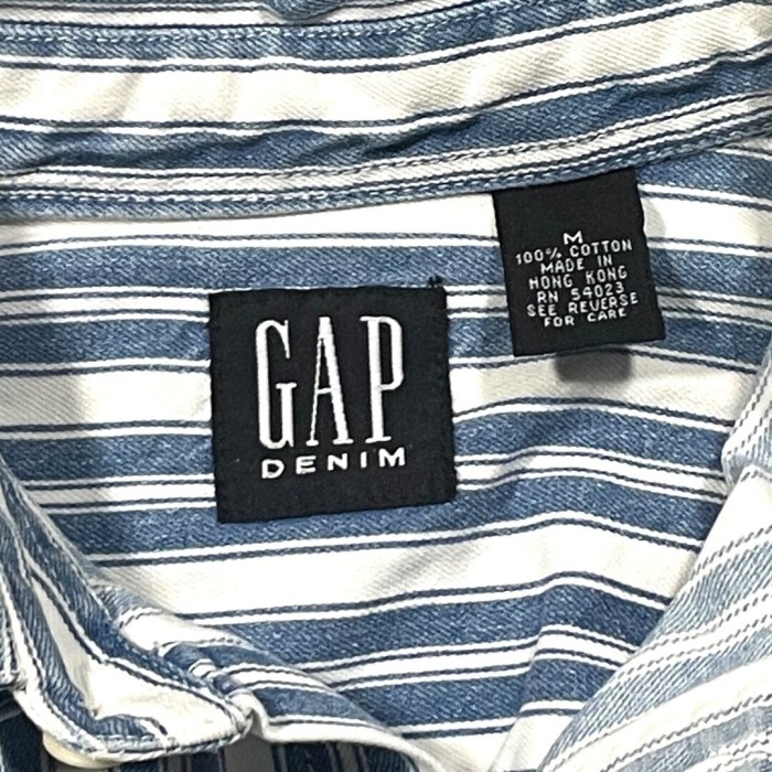 90s GAP denim striped shirt ギャップ ストライプシャツ | Vintage.City 古着屋、古着コーデ情報を発信