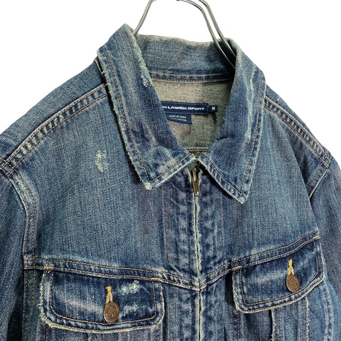 90s RALPH LAUREN SPORT zip-up design denim jacket | Vintage.City 빈티지숍, 빈티지 코디 정보