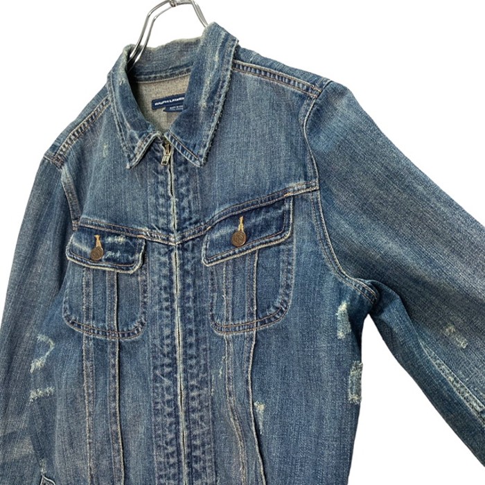 90s RALPH LAUREN SPORT zip-up design denim jacket | Vintage.City 빈티지숍, 빈티지 코디 정보