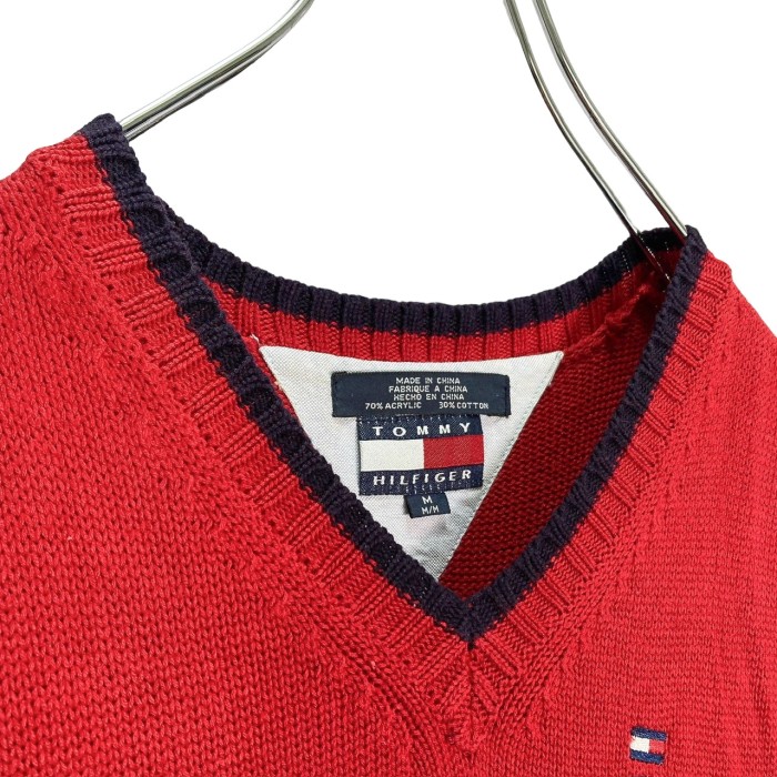 90s TOMMY HILFIGER Acrylic/Cotton design knit vest | Vintage.City 빈티지숍, 빈티지 코디 정보
